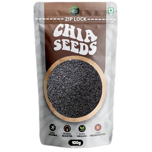 Acme Products Premium Raw Chia Seeds 100g – High Fiber, Omega-3 Rich Superfood – Gluten-Free, Vegan – Energy Booster for Weight Loss, Digestion & Smoothies – Zip Lock Pouch