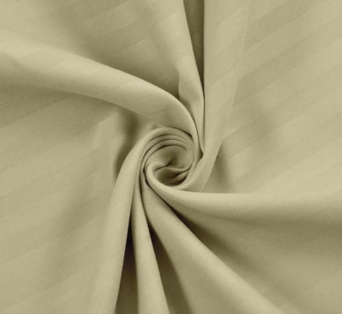 Homefab India 2 Piece Glace Cotton Pillow Covers - Stripes, Ecru, 17"x27" 2