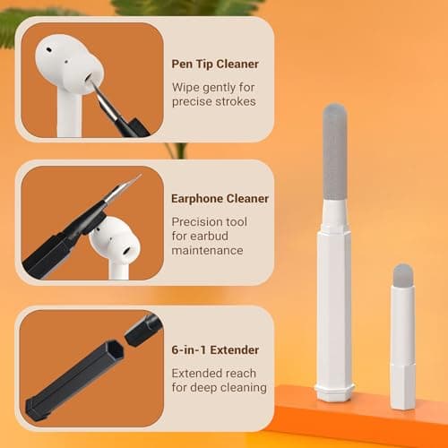 ZEBRONICS CK500 21-in-1 Multipurpose Cleaner kit, Vacuum Cleaner, for Smartphones, Tablets, Cameras, Laptops, Keyboards, Earphones, Refillable Spray Bottle, Type-C Charging (White) 4