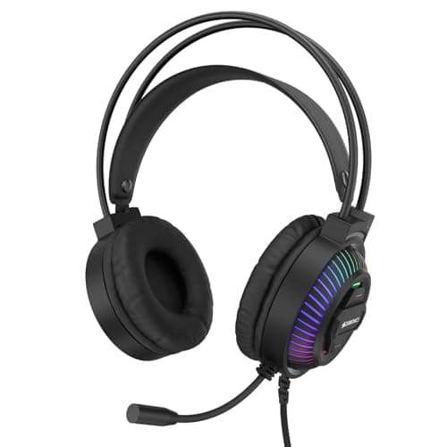 ZEBRONICS Jupiter Gaming Over Ear Headphone, 50mm Neodymium Drivers, RGB Multicolor Lights, Suspension Headband, Braided Cable, with Mic