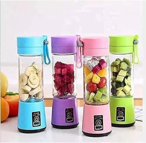 NTS Portable Electric Juicer Mixer with 2000mAh Battery, 6 Blades, 380ml Bottle, USB Rechargeable 5