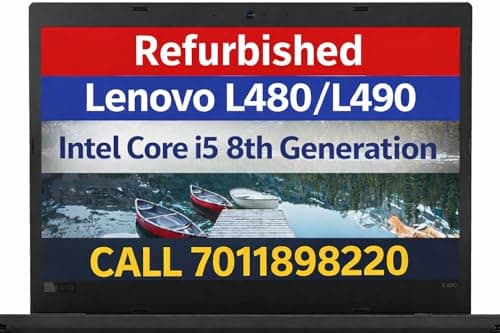 Certified L480 Business Laptop | Core i5-8250U 8th Gen Processor | 8 GB RAM | 256 GB SSD | 14" HD Display | Int UHD 620 Graphics | WiFi | Bluetooth | Win 11 Pro (8, GB, 256, GB)