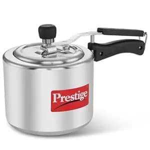 Prestige 3 Litre Aluminium Nakshatra Plus Svachh Innerlid Pressure Cooker|Deep lid for spillage control|Virgin Aluminium|Gas & Induction Compatible|Metallic Safety Plug|5 Years warranty|ISI Certified
