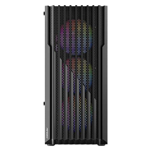 Antec AX22 Elite Mid-Tower Case - Black | Supports ATX, M-ATX, ITX | 3 x 120mm Fixed RGB Fans & 1 x 120mm RGB Rear Fan | Tempered Glass | Support 240mm Radiator | Max GPU Length 295mm 3