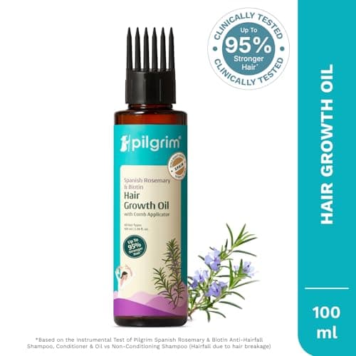 Pilgrim Spanish Rosemary & Biotin HairGrowth Oil to Control Hair Fall & Strengthens Hair 100ml | Rosemary essential oil for hairgrowth | Reduces Hairfall | Strengthens Hair I For Women and Men 3