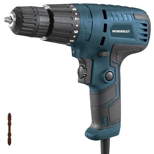 WONDERCUT 450W, WC-ESD-10-B Electric Screwdriver 10mm, 750RPM, Copper Armature, Keyless Chuck, LED Light R/F, Variable Speed, Torque 19+1 Drill Mode with 1 Pcs Screw Bit
