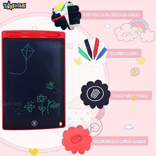 Toyshine 4 Pieces LCD Writing Tablet Doodle Board for Kids Electronic Toys 8.5 Inch Colorful LCD Writing Board Electronic Tablet Writing LCD Erasable Drawing Pad Reusable Writing Pad Learning Toy 2