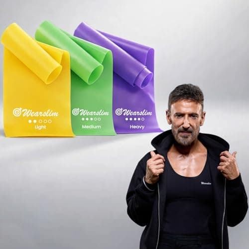Wearslim® Professional Latex Resistance Bands Set of 3 for Workout, Yoga, Pilates & Physiotherapy | Stretch Exercise Bands for Legs, Glutes, Thighs & Full Body Training (1.5 Meter Each)