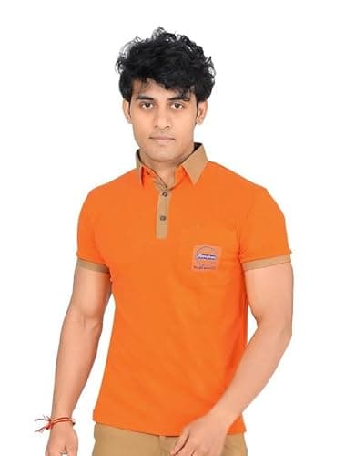 Indian Oil Uniform T Shirt (IOCL) Uniform Regular fit (in, Alpha, XL, Regular, Orange)