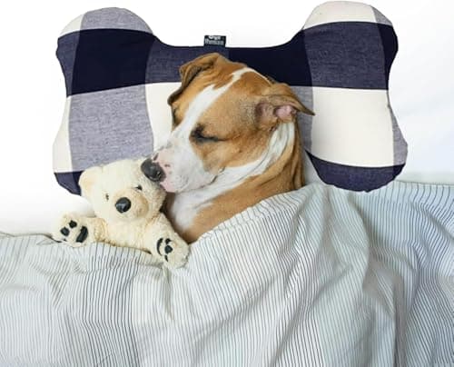 Oye Human Navy Blue Pure Cotton Pet Bed Pillow for Small to Large Dogs