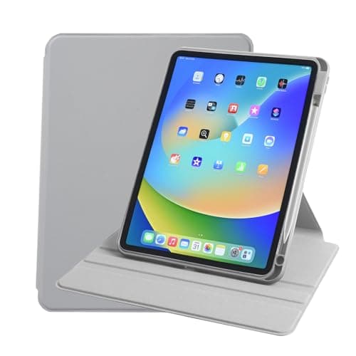Arctic Fox Smart Folio Rotating Cover Case iPad Air 13 inch M3/M2 (2025/2024) Cover Case with Pencil Holder, Case Cover for iPad Air 13 inch [Auto Sleep Wake Support] - Grey 2