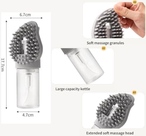 7Seas 2-in-1 Pet Bath Brush with Shampoo Dispenser | Soft Silicone Pet Massage Comb for Dogs & Cats | Easy Foam & Deep Cleaning Grooming Brush for Hair Removal 5