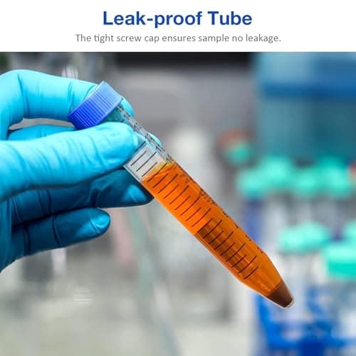MICROFILL 15ml Centrifuge Tubes (Pack of 50) – Sterile & Leak-Proof Lab Tubes for Scientific & Research Use,Graduated Centrifuge Tube, Conical Bottom, Polypropylene For Medical use,Research Centre and 3