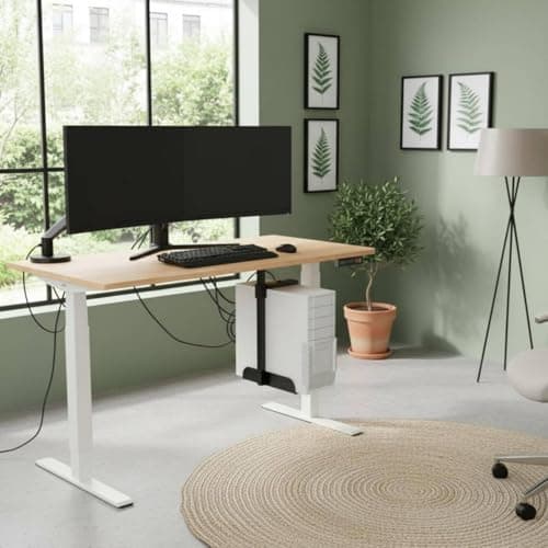 SNAPPSY Space Saving Hanging Computer Case Holder Easy Installation Under Desk Computer Mount Heavy Duty Adjustable Computer Computer Case Bracket Improved Ventilation for Gaming Setup, Black 4