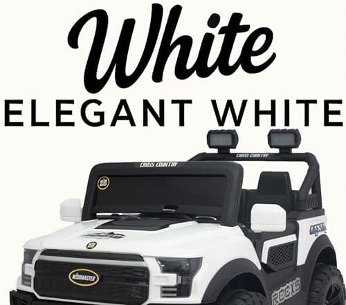 Wishmaster Kids Ride on Car Driving 4 Motors with Bluetooth EV Jeeps for 1, 2, 3, 4, 5, 6 Years | Remote + Steering + Mobile App Control | Birthday Gift (White) 4