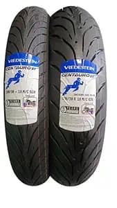Motorcycle Tyre Combo Pack, 100/90-18 56H TL and 130/70R18 63V TL Radial, specifically designed for RE 350 Interceptor 650, 3 Years Manufacturing Warranty (Manufacturing Date 2024)