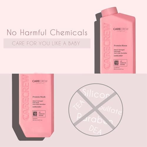 CareCrew Pure Protein Wash : Shampoo 250ML | Strengthening & Nourishing Hair Care Duo | Sulfate-Free with Pure Protein & Plant-Based Keratin | Reduces Frizz & Hair Fall | For Women & Men (shampoo) 2