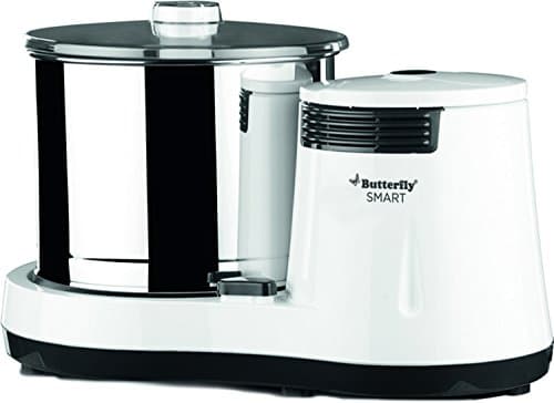 Butterfly ABS Smart Wet Grinder, 2L (White), 150 Watt & Curve Pressure Cooker, 3 Litre & Jet Elite 750-Watt Mixer Grinder (Grey) 2