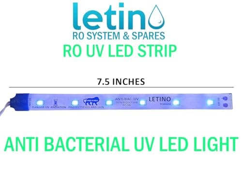 Letino UV Set with Clamps, UV Chamber, 1Pc UV LED Light (Strip) 24V DC, 2 Pieces Elbow, Teflon Tape and 2 Clamps for All Ro Water RO Purifiers 5