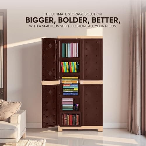AVRO Star Plastic Cupboard for Storage Multipurpose for Adults & Kids with 2 Shelves, Plastic Storage Cupboard Cabinet for Clothes, Books, Crockery & Utensils, Ideal for Home, Living Room & Office 5