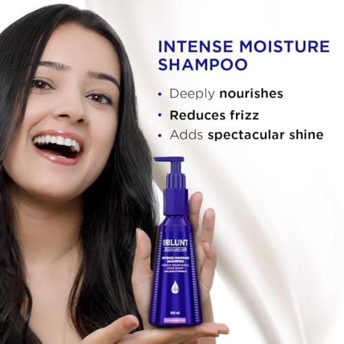 Bblunt Intense Moisture Shampoo with Jojoba and Vitamin E for Dry & Frizzy Hair | Moisturizes & Hydrates | Adds Shine | For Men & Women | 300 ml 3