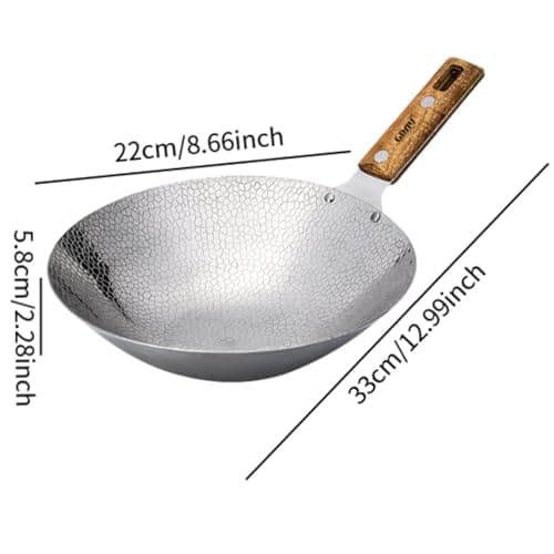 TRENDYNEST Traditional Wok Pan Practical Anti Scalding Handle Home Use Kitchen Cookware 22cm 2