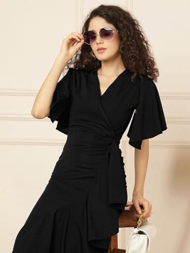 Selvia Western Lycra Plain One Piece High Low (847DTK12721N-XL_Black) 5