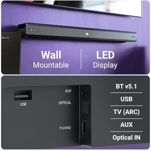 ZEBRONICS Juke BAR 9510WS PRO Dolby 5.1 Soundbar, Dolby Audio, 600 Watts, Wireless (Dual Rear Satellites & 6.5" Subwoofer), Triple Driver Soundbar, Bluetooth v5.1 | HDMI (ARC) | Optical | USB | AUX 5