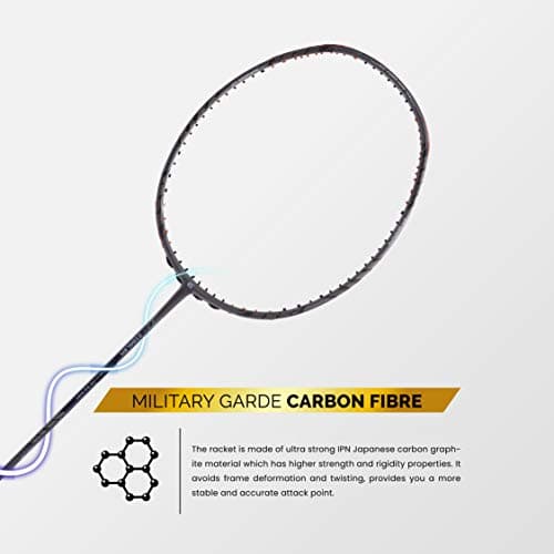 Apacs Z-Ziggler (Unstrung, 38 LBS Max Tension) 6.4mm Slim Shaft | Made in Vietnam | 100% Japanese Graphite Badminton Racket with Free Full Cover | G2-4 1/8 inches (Grey) 5