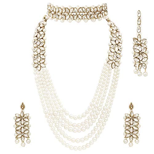 ASMITTA Stunning Gold Plated Jewellery Set for Women - NS1165PCGLDSB5