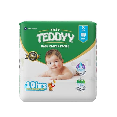 TEDDYY Easy Baby S Size Diaper Pant Style | 78 Count (Small) | 4–8 kg (Pack of 1) | Long Protection Hours | Anti-Bacterial | Airy Breathable Fit | Rapid Soaker Channels & Wetness Indicator