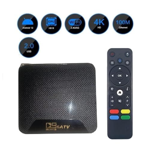 CARORS Android TV Box Version 13.0 Dual Band WiFi 5, Bluetooth 5.0, Voice Assistance, Voice Remote Control, 4K Ultra HD, Smart Set-Top Box Streaming Media Player, Ram 4GB, Storage 32GB 4