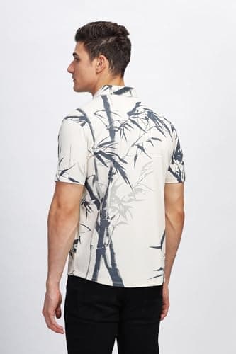 BULLMER Trendy Regular Fit Printed Causal Plus Size Shirt for Men | Men’s Shirts in Plus Sizes only Cream2 XXXXX-Large 2