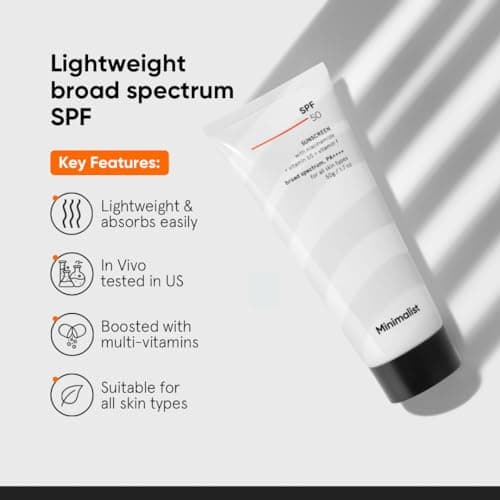 Minimalist Sunscreen SPF 50 PA+++ with Niacinamide & Multi-Vitamins | Clinically Tested in US (In-Vivo) | Lightweight with Multi-Vitamins | No White Cast | Broad Spectrum | Face Sunscreen for Men & Wo 2