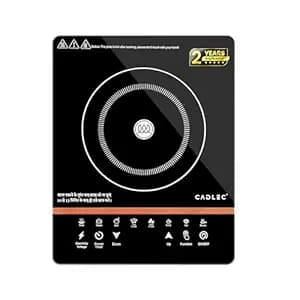Cadlec CookXpert 2000W Induction Cooktop | Feather Touch Control | 8 Preset Menus | Auto Cut-Off | High Power Induction Stove | BIS Approved | Black | 2-Year Warranty