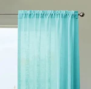 HOMEMONDE Sheer Curtains 6 Feet Window - Set of 2 Cotton Transparent Curtains Light Weight Deorative Panels - Celeste (Sky Blue)