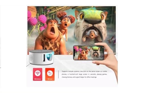 BIGASUO Mini WiFi LED Portable Projector 1080p Full HD for Android/iOS with Built-in YouTube - Supports WiFi, HDMI,AV in,USB, Miracast with 4000 LM (BGP31) 2