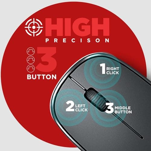 Intex 2.4GHz Wireless Keyboard and Mouse Combo | 104 Keys, 4 Button Mouse | 1600 DPI | 10M Range, Nano USB Receiver Plug & Play | Ergonomic & Soft Keys (Black) 2