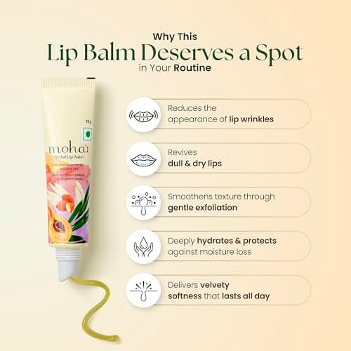 Moha Herbal Lip Balm for Dry & Pigmented Lips | With Apricot, Almond Oil, Wheat Germ Oil, Honey & Vitamin E | Heals Cracks, Soothes Sun Damage, Restores Natural Lip Color - 10gm (Pack of 4) 5