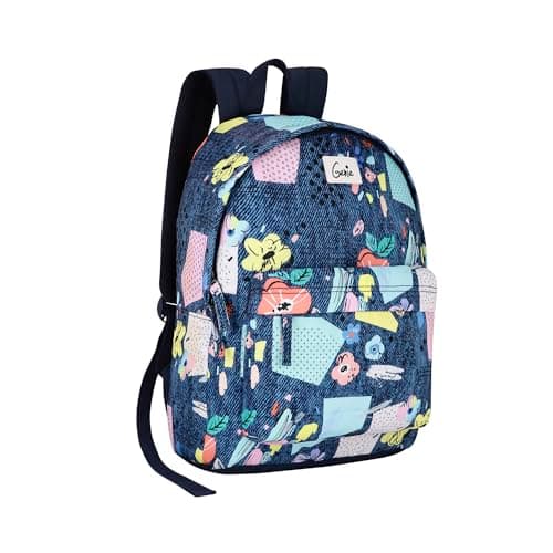 Genie Patchy Casual Backpack, Blue | Spacious Daypack for College, Travel & Everyday Use | Women & Girls 3