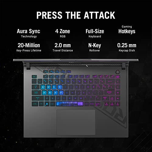ASUS ROG Strix G16 (2023) 64WHrs Battery, Intel Core i5-13450HX 13th Gen, 16" FHD+ 165Hz, 6GB RTX 3050, Gaming Laptop (16GB/512GB SSD/Windows 11/Office 2021/4-Zone RGB KB/Gray/2.50 Kg) G614JJ-N3086WS 5