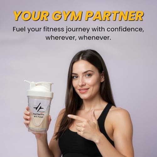 PulseIT TurboMix Protein Shaker Bottle 400ml | BPA-Free Leakproof Gym Shaker with Plastic Mixing Ball | Protein Mixer Bottle for Whey Protein, BCAA, Creatine & Pre-Workout (White) 5