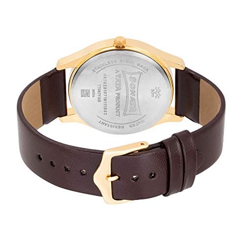 Sonata Quartz Analog with Day and Date White Dial Leather Strap Watch for Men-NS77082YL03W/NT77082YL03W 5