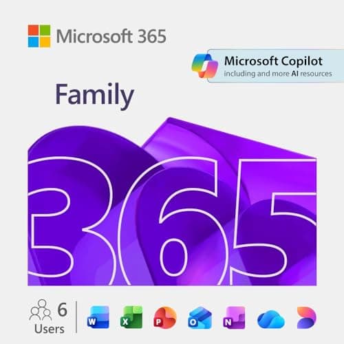 Microsoft 365 Family – 6 Users- up to 6 TB of cloud storage (1 TB per person)- Advanced security - Innovative apps with AI - 12-Month Subscription - Windows/Mac (Email delivery in 1 hours-No CD)