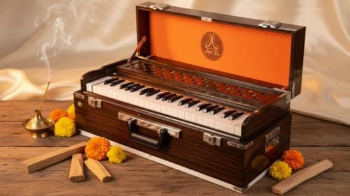 Salablez® Deluxe Harmonium | 7 Bellow | 42 Sur/Keys | With Coupler | Free Padded Carry Bag | ~440Hz Long Sustain Sound | Ideal for Yoga Bhajan Kirtan DJ | For Boys Girls Adults Musical Instrument 2
