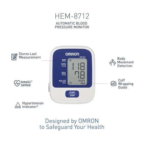 Omron 8712 Automatic Finger Blood Pressure Monitor (White and Blue) 5