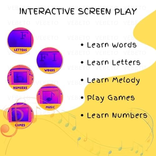 VEBETO Educational Laptop for Kids (1 Year Warranty) w/ Mouse Games 20 Fun Computer Activity Learning Toy for 2 3 4 5 Years Boys Girls Learn Letters Words Mathematics Music Logic Memory Tool, Blue 2