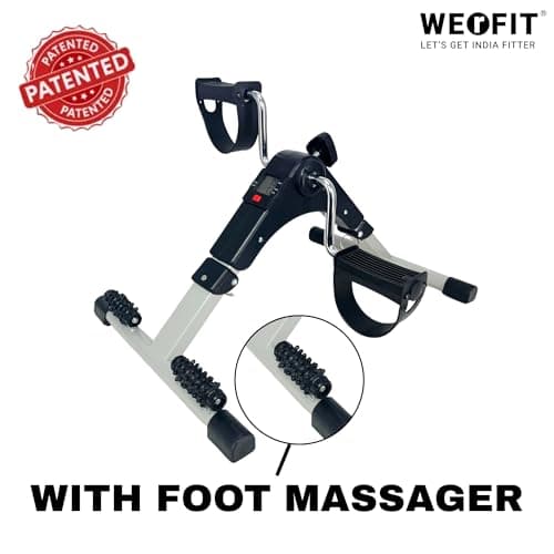 WErFIT Pedal Exerciser with Foot Massager | Foldable Mini Exercise Cycle for Leg & Arm Workout | Adjustable Resistance, LCD Display, Non-Slip Base – Home Rehab & Office Fitness Equipment 5