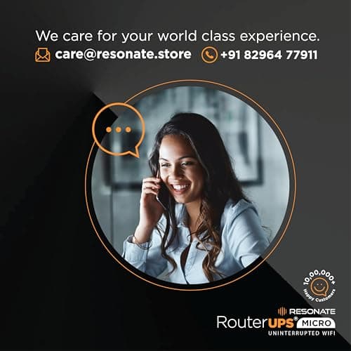 RESONATE RouterUPS® Micro | Original Router UPS for 12V WiFi Router & Modem | Uninterrupted Power Backup Upto 4 Hours During Powercut | Compact Mini UPS with Intelligent Charging 5