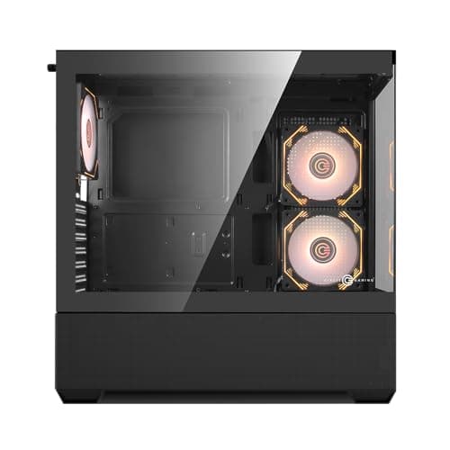 Circle Defender ZX3 Mid- Tower Computer Case | Gaming Cabinet - Black | Support ATX, M-ATX, ITX | Infinity Mirror Pre- Installed 3 x 120mm Front and 1 x 120mm Rear ARGB Fans 2